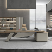 Bureau de direction en forme de L extensible en MDF, design moderne en bois brillant de luxe, pour la maison ou le bureau du PDG