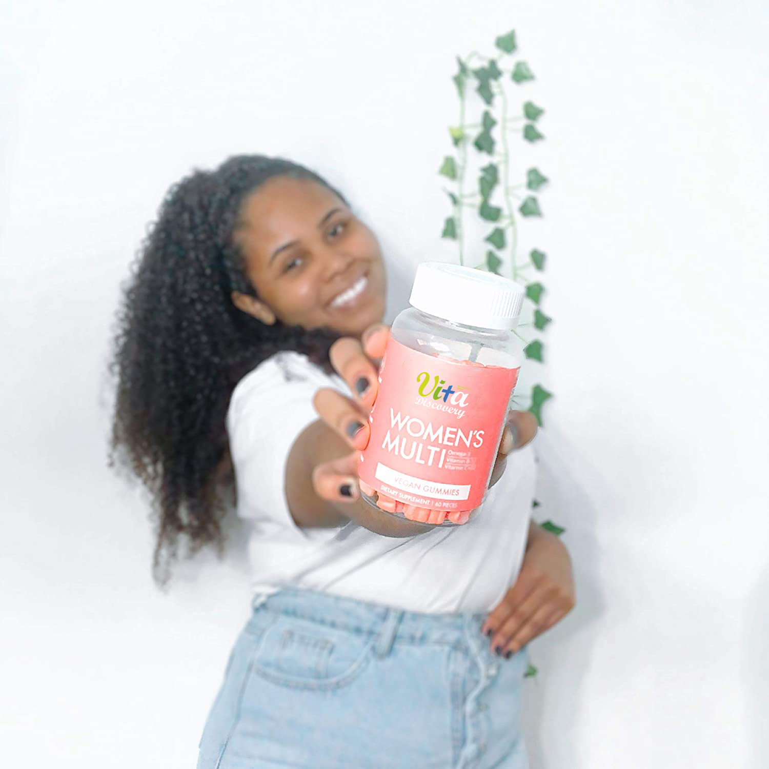 Женский Мультивитамин B12 & D2 и медведи Омега 3, веганские жевательные резинки для диретарной добавки