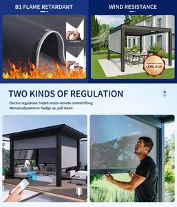Ngoài trời Windproof Sun Shades vải dây kéo màn hình dọc Rèm điều khiển từ xa Shade Zip màn hình - Product Image 5