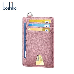 Boshiho Custom Card Holder Slim <b>Wallet</b> Minimalist <b>Wallets</b> <b>RFID</b> Blocking Front Pocket Leather Credit Card Holder for Men & Women - Product Image 1