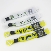 Bracelet en tissu RFID NFC avec puce NFC 213/F08, impression de code QR, étanche, pour événements, festivals, musique