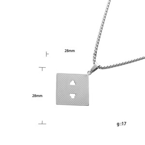 Stainless Steel Geometric Pendant <b>Necklace</b> <b>For</b> <b>Men</b> Retro Punk Style Insert Design 12039 - Product Image 4