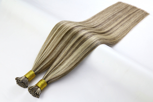 Timide personnalisé I Tip Blonde Extensions de cheveux humains 24 pouces Extensions de cheveux avec point culminant pour fille à la mode - Product Image 3