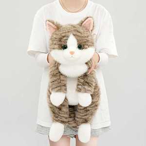 Peluche realista de gato tabby naranja, juguete de peluche suave y esponjoso, muñeco de gatito, almohada de animal realista para decoración del hogar - Product Image 3