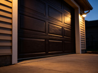 Porte de garage sectionnelle résidentielle en acier, électrique, télécommandée, isolée thermiquement, finition extérieure, coulissante vers le haut, sur mesure