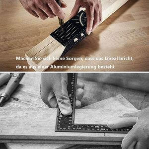 Ángulo de inglete 3D <span class=keywords><strong>regla</strong></span> de ángulo de aleación de aluminio <span class=keywords><strong>regla</strong></span> de medida cuadrada de carpintería herramienta de medida de ángulo de 90 grados combinación cuadrada - Product Image 5