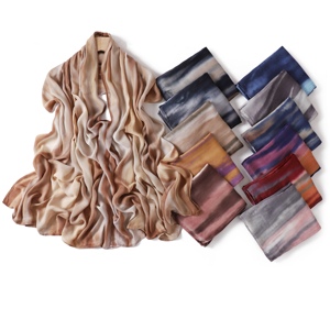 Écharpe longue unie en modal, <span class=keywords><strong>style</strong></span> turban dégradé imprimé, <span class=keywords><strong>hijab</strong></span> tie-dye de haute qualité, châle doux et coloré pour femmes, foulards musulmans - Product Image 2