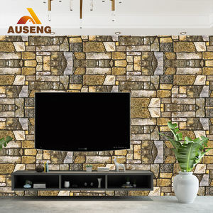 Peintures murales décoration auto-adhésive Pvc brique pierre brillante autocollants Para Pared rouleau photo mur papier peint Antique - Product Image 3