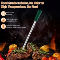 Thermomètre sans fil Lonnmeter à 4 sondes pour barbecue, viande, avec portée de 165 pieds, acier inoxydable de qualité alimentaire