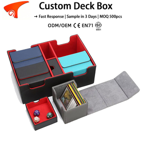 Boîte de rangement pour cartes à collectionner Torson 400+ en cuir PU durable avec un design élégant pour un rangement sécurisé des cartes à jouer - Product Image 1