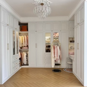 BALOM French Style White Matte Built-in Bedroom Closet Soft Close Modular Custom Design OEM Wholesale Hotel Use 15-Year Warranty - Product Image 1