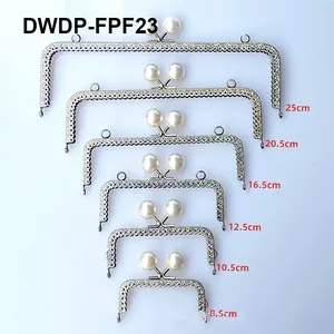 DWDP 8.5-25cm Wholesale Custom Metal Purse Frame Clutch Bag Frame With Pearl Bag Accessory Hardware