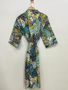 Kimono Largo de Algodón, Talla Única, Holgado y Cómodo para Cualquier Talla, Aproximadamente 50 Pulgadas, Proveedor de la India - Product Image 3