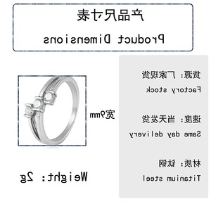 yunnique <b>Titanium</b> Steel Three Stone Diamond <b>Ring</b> Women's Engagement Wedding <b>Ring</b> 316L Stainless Steel Fine Jewelry - Product Image 2