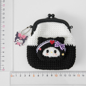 Portamonete in Stile Giapponese e Coreano, Borsa Dorata con Bocca in Resina <span class=keywords><strong>Anime</strong></span> Lavorata all'Uncinetto con <span class=keywords><strong>Filo</strong></span> a Fiocco di Neve, Realizzata a Mano con <span class=keywords><strong>Filo</strong></span> di Lana - Product Image 2