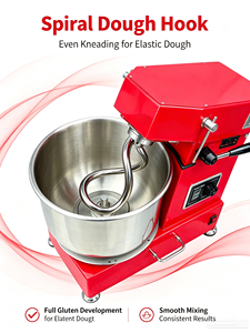 Mélangeur <span class=keywords><strong>à</strong></span> <span class=keywords><strong>spirale</strong></span> pour farine KitchenMax Mini Equipment 7 15 <span class=keywords><strong>litres</strong></span> pour la fabrication de pizza et de pain, <span class=keywords><strong>pétrin</strong></span> commercial pour boulangerie - Product Image 6
