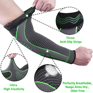 Manchons <span class=keywords><strong>de</strong></span> <span class=keywords><strong>compression</strong></span> pour coudes, pour hommes et femmes, soutien respirant antidérapant pour les tendinites, le coude <span class=keywords><strong>de</strong></span> tennis et l'haltérophilie - Product Image 2