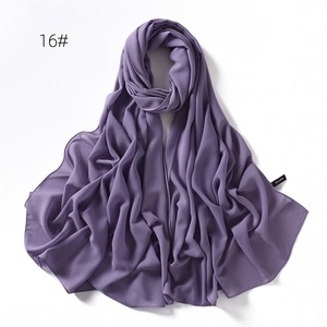 Hiyab de Chifón Burbuja de Poliéster Satinado de Alta Calidad, Hiyab Musulmán Transpirable, Chal Largo, Bufanda, Hiyab de Voile Jersey, Capa para Mujer - Product Image 2