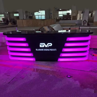 Bureau de réception de salon moderne noir blanc rouge Led meubles de réception colorés comptoir table de service de boîte de nuit