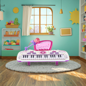 Órgano Electrónico de 37 Teclas, Micrófono de Concierto para Niños, Instrumentos Musicales, <span class=keywords><strong>Instrumento</strong></span> <span class=keywords><strong>Musical</strong></span> a Pilas, Piano Eléctrico de Juguete para Niñas - Product Image 3