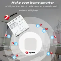 Module de relais ZigbeeRF 4CH USB5V AC/DC 7-32V, télécommande, interrupteur d'éclairage, commande vocale Alexa Google Home, Smart Life Tuya Smart Hub