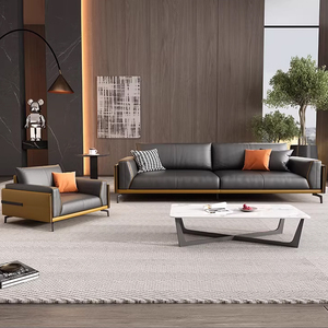 Divano Componibile in Pelle PU per Ufficio, Minimalista Moderno, Ecologico, con Spugna ad Alta Densità, per Aree Riunioni <span class=keywords><strong>e</strong></span> Ricevimento, Divano Aziendale - Product Image 3