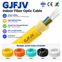 Câble à fibres optiques intérieur personnalisé GJFJV 2 4 6 8 12 24 cœurs, gaine PVC LSZH, fil aramide pour installation de projets de télécommunications