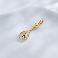 Ciondolo in Oro 18K con Diamante Coltivato in Laboratorio, Semplice ed Elegante, Taglio a Goccia a Tre Griffe, Gioielli Raffinati da Donna, Catene alla Moda, Charm Delicato