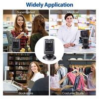 Lector de Matriz de Datos de Escritorio con Sensor Automático, Lector de Códigos de Barras USB para Supermercado, Lector de Códigos QR 1D 2D, Escáner de Códigos de Barras MP6300IR 2D
