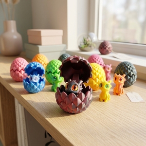Set de Huevos de Dragón Abrible Impresos en 3D, Figura de Dragón de Compañía Adorable, Regalo, Juguete Creativo y Moderno en Colores Dopamina - Product Image 6