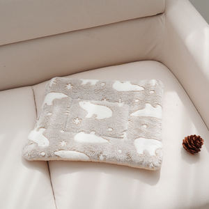 Tier-Schlafmatte & Hunde- und Katzenbett – Modernes Strickmuster mit Cartoon-Motiven, Weiches Dickes Fleece, Vier Jahreszeiten, Maschinenwaschbare Kuscheldecke - Product Image 3