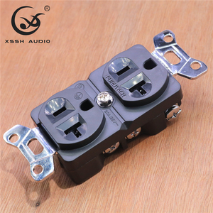 Enchufes de 20A YIVO XSSH Audio, enchufes eléctricos de doble potencia con 3 pines, estándar americano, chapados en oro o rodio, cobre rojo. - Product Image 3
