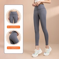 Legging de yoga taille haute Seamless NakedFeel, effet galbe fessier, ultra-extensible, respirant, séchage rapide, pour la course et le fitness