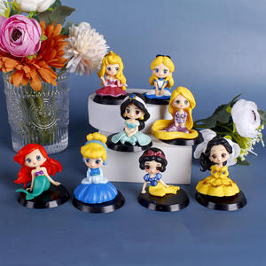 Set de 6-8 Piezas de Princesas de Dibujos Animados en Versión Q, Lindas Princesas de PVC Sólido, Decoración para Pasteles, Adorno de Escritorio - Product Image 1