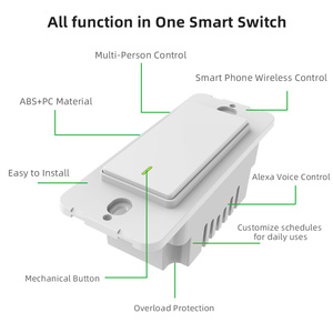 Interruptor <span class=keywords><strong>de</strong></span> Luz Inteligente WiFi SIXWGH Estándar Estadounidense, 16A <span class=keywords><strong>de</strong></span> Alta Potencia, Requiere Cable Neutro, Botón Mecánico, Compatible con Tuya, <span class=keywords><strong>Alexa</strong></span> y Google Home - Product Image 5
