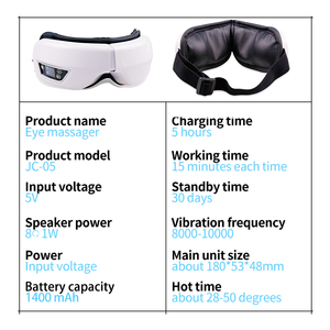 Masajeador de Ojos con Compresa Caliente, Airbag y Masaje por Vibración, Música Bluetooth Integrada y Avisos de Voz para Relajación - Product Image 5