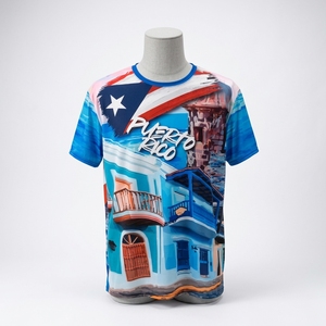 Camiseta con Estampado Completo de Puerto <span class=keywords><strong>Rico</strong></span>, Secado Rápido, Sublimación, Gráfico de la Bandera Puertorriqueña, Ropa Casual Urbana para Hombre y Mujer - Product Image 1