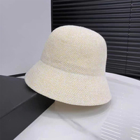 Sombrero de Paja de Rafia de Alta Calidad ALLCH, Sombrero de Sol de Lujo para Mujer, Estilo Cloche