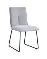 Chaises de salle à manger modernes de luxe en tissu gris avec pieds en métal, confortables et rafraîchissantes, pour la maison, le bureau, les appartements, les hôtels et les bars.