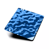Plaque de tôle en acier inoxydable de couleur dorée SS 304L 316L 904L avec design décoratif estampé martelé par ondulation de l'eau pour mur de plafond