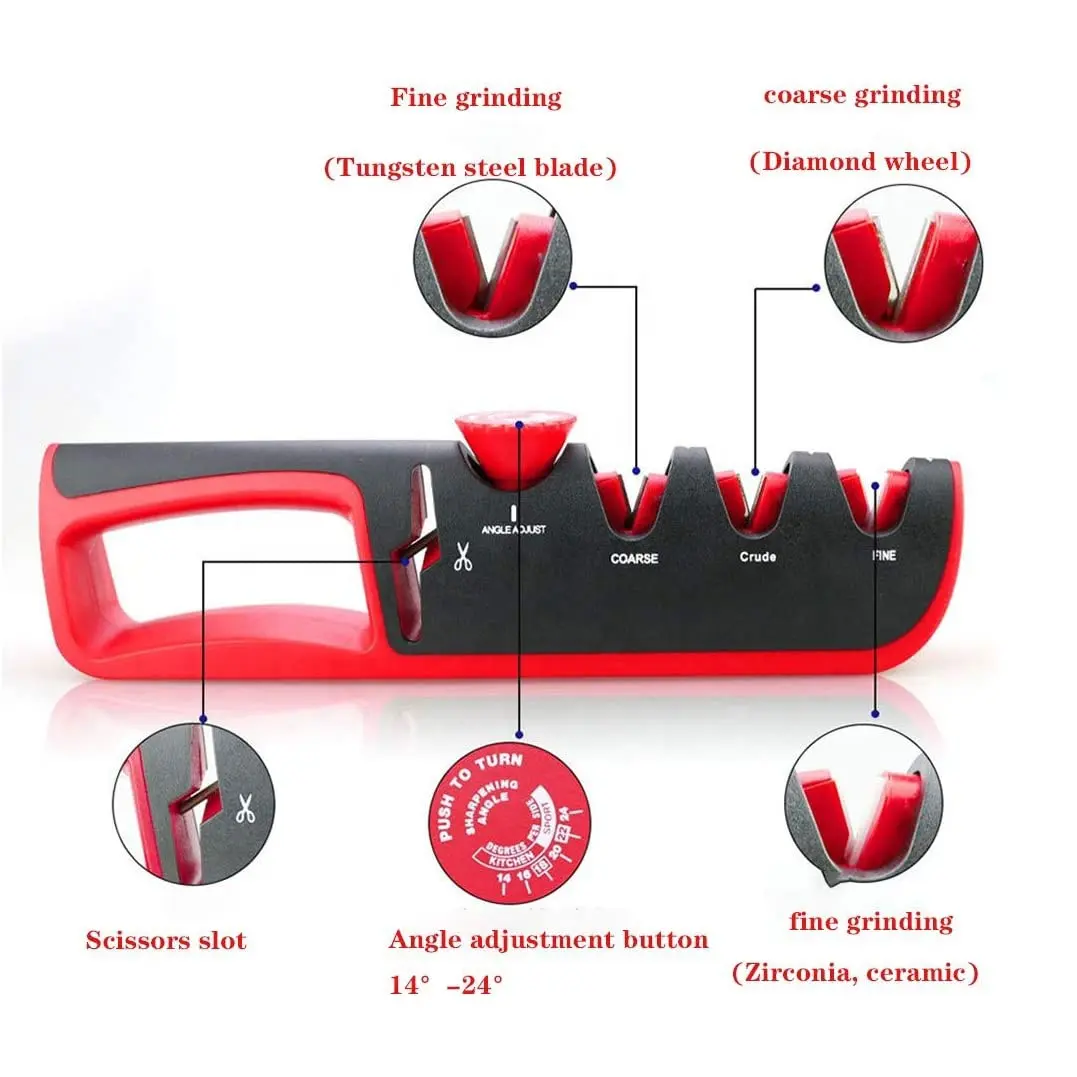 4 In 1 Verstelbare Handleiding Mes En Schaar Slijper Met Hoek Instelknop