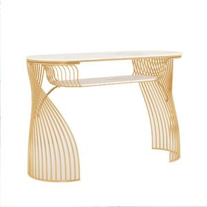 Nordic Minimalist Gold Nail Table Modern Light Luxury Nail Salon Furniture Set Nail Table and Chair Set - Product Image 5