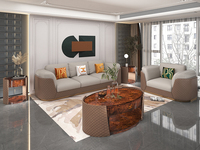 Ensemble de table basse en bois massif et marbre, style moderne, décoration de la maison