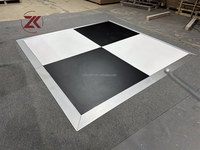 ZKAI Plancher de danse portable noir et blanc brillant en contreplaqué, panneau de plancher de danse pour mariage, revêtement de sol modulaire pour événements