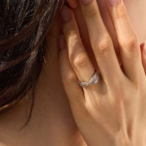 Dylam Common Luxurious Jewelry Rhodium Plated 925 Sterling <b>Silver</b> <b>Eternity</b> Band 5A Cubic Zirconia Geometric Multiple Layer <b>Rings</b> - Product Image 3
