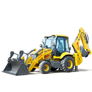 Factory Price Tractor With Backhoe Front End Loader Wheeled Excavator Tractor Loader With Mower Backhoe Loader