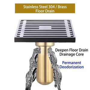 Drain de douche carré en acier inoxydable sur mesure, drain de sol de salle de bain en laiton SUS 304 pour douche - Product Image 6