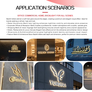 Letreros de negocio personalizados, logotipo de acrílico 3D, letrero LED dorado 3D, decoración de logotipo de escaparate de gama alta, letras retroiluminadas - Product Image 3