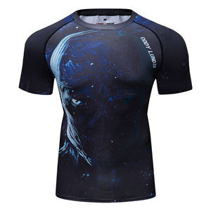 Nuovo arrivo MMA manica corta Rashguard 3D sublimazione <span class=keywords><strong>Anime</strong></span> palestra T-Shirt - Product Image 4