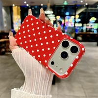 Coque de téléphone en TPU+PC antichoc à motif de pois rétro simple et tendance pour iPhone 17 16 15 14 13 12 11 Pro Max, style Ins